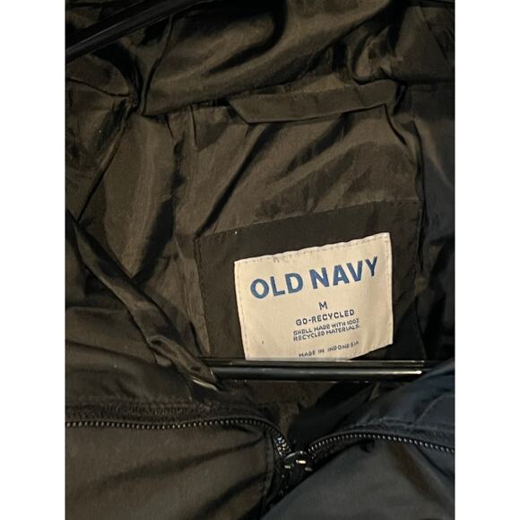 Old Navy Black Hooded Parka Puffy Jacket Mens M - Picture 3 of 3